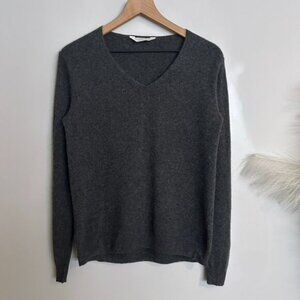 Everlane 100% The Cashmere Grey V-Neck Sweater